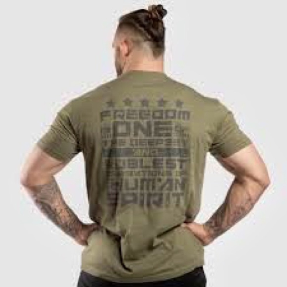 LiveSore 💪 Freedom Olive Green Graphic Men's T-Shirt